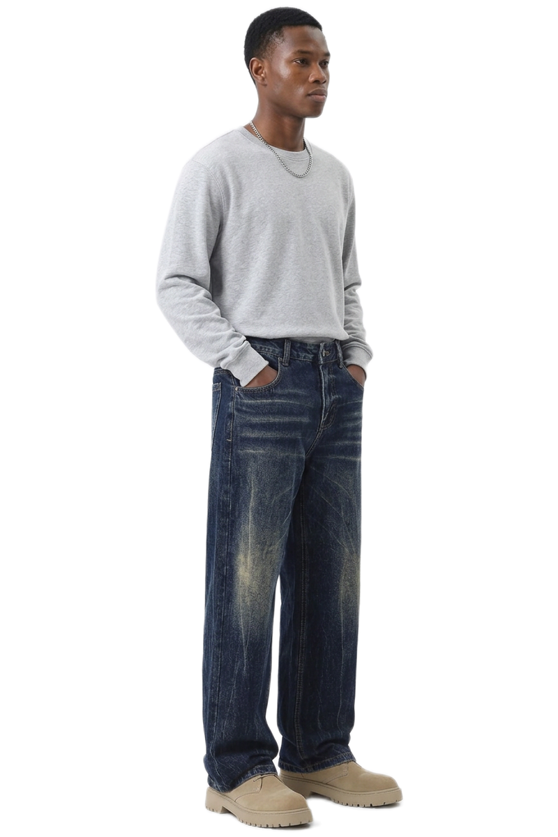 Men's Relaxed Wash Straight Leg Jeans