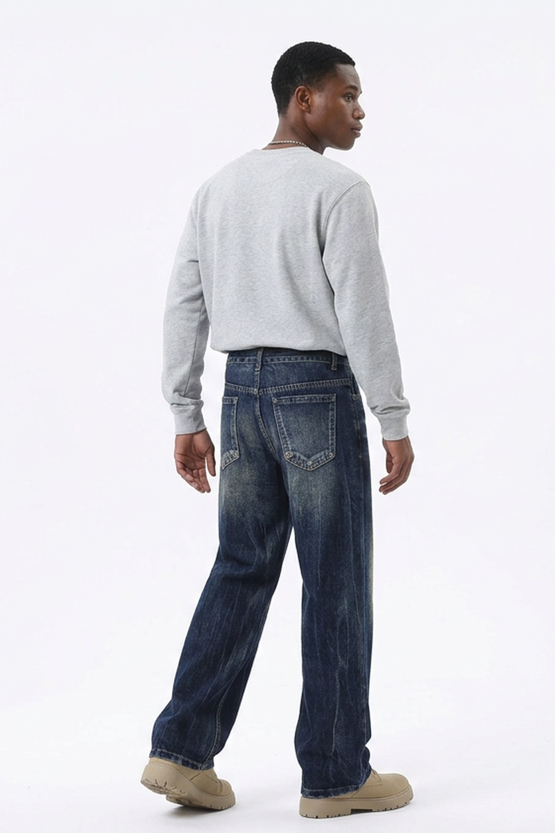 Men's Relaxed Wash Straight Leg Jeans