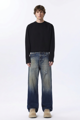 Men's Retro Gradient Ripped Straight Leg Jeans