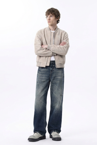 Men's Ripped Relaxed Straight Leg Jeans