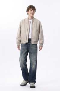 Men's Ripped Relaxed Straight Leg Jeans