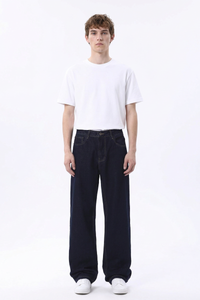 Men's Raw Wash Relaxed Straight Leg Jeans