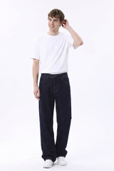 Men's Raw Wash Relaxed Straight Leg Jeans
