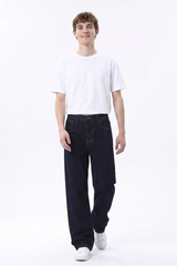 Men's Raw Wash Relaxed Straight Leg Jeans