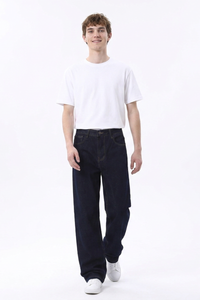 Men's Raw Wash Relaxed Straight Leg Jeans