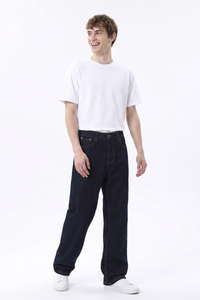 Men's Raw Wash Relaxed Straight Leg Jeans