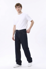 Men's Raw Wash Relaxed Straight Leg Jeans