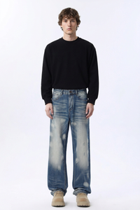 Men's Relaxed Gradient Drapey Straight Leg Jeans
