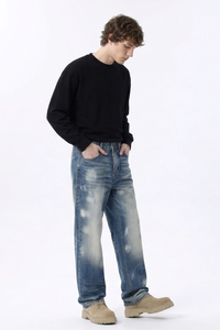 Men's Relaxed Gradient Drapey Straight Leg Jeans