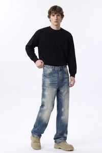 Men's Relaxed Gradient Drapey Straight Leg Jeans