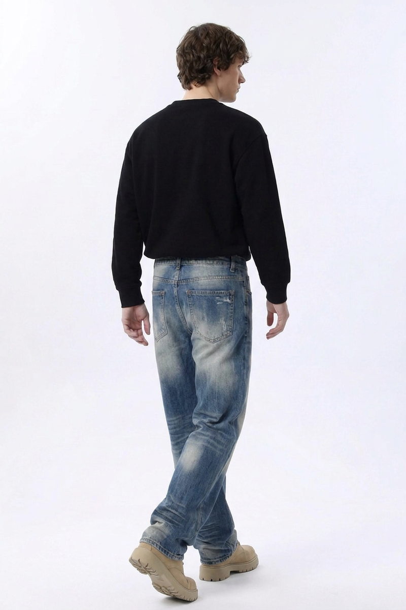 Men's Relaxed Gradient Drapey Straight Leg Jeans
