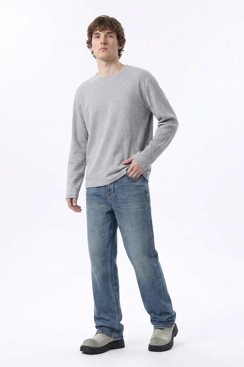 Men's Wash Blend Relaxed Straight Leg Jeans