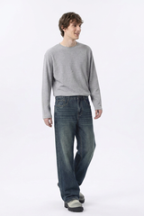 Men's 100% Cotton Vintage Wash Straight Leg Jeans