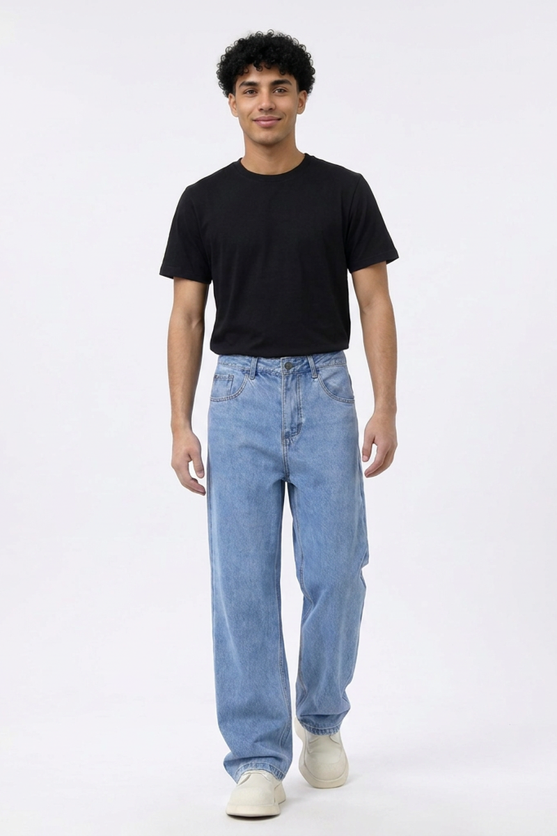 Men's Fall Washed Straight Leg Jeans