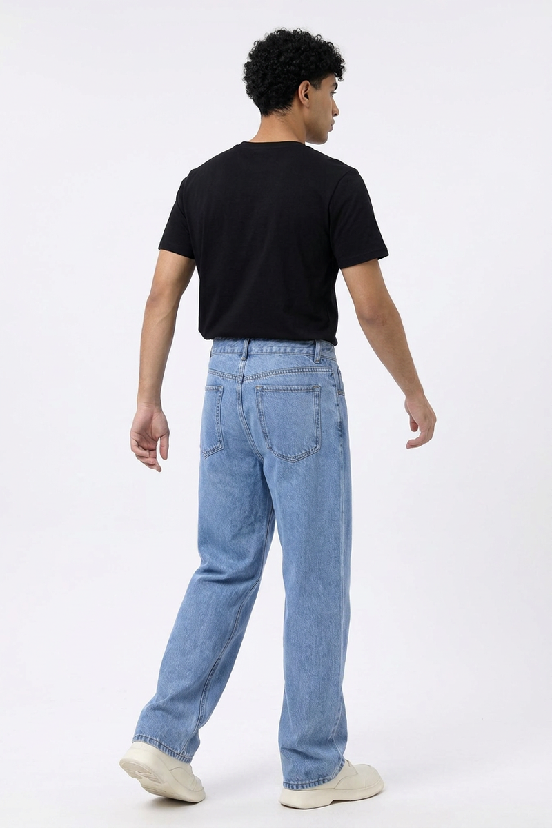 Men's Fall Washed Straight Leg Jeans