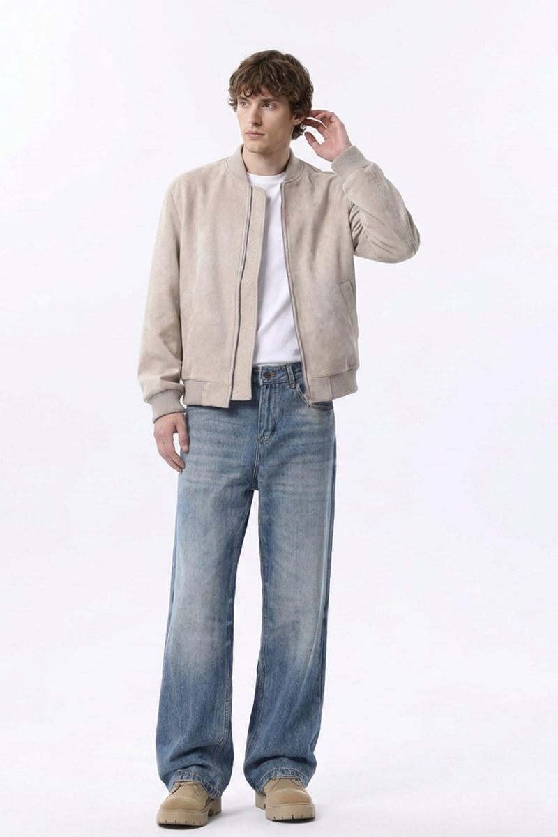 Men's Vintage Wash Relaxed Straight Leg Jeans