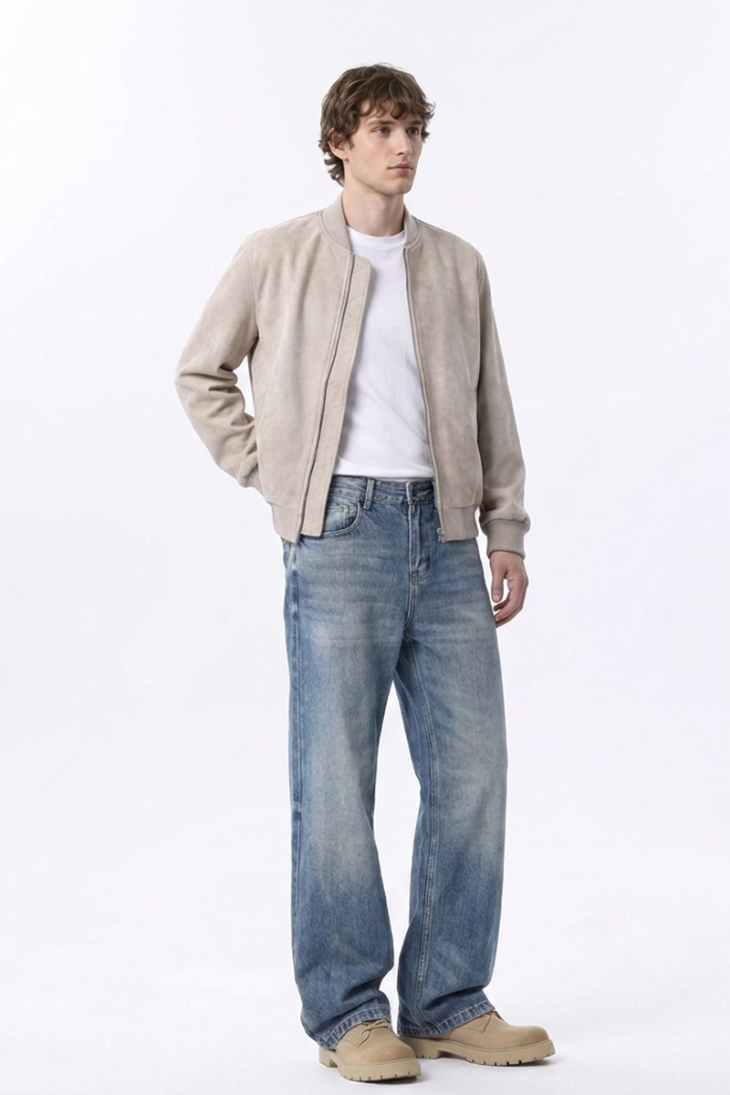 Men's Vintage Wash Relaxed Straight Leg Jeans