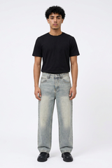 Men's Vintage Wash Loose Wide Leg Jeans