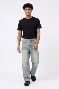 Men's Vintage Wash Loose Wide Leg Jeans