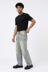 Men's Vintage Wash Loose Wide Leg Jeans