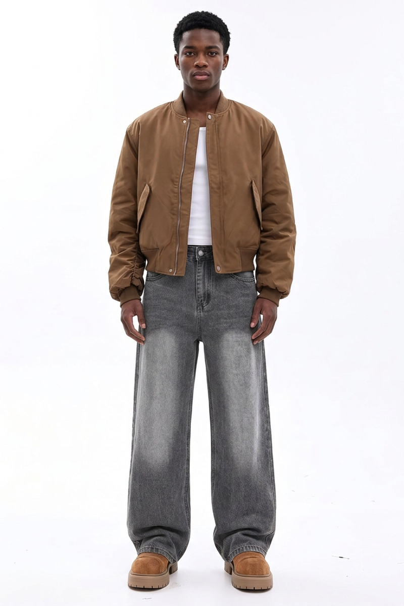 Men's Vintage Wash Loose Wide Leg Jeans