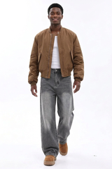 Men's Vintage Wash Loose Wide Leg Jeans