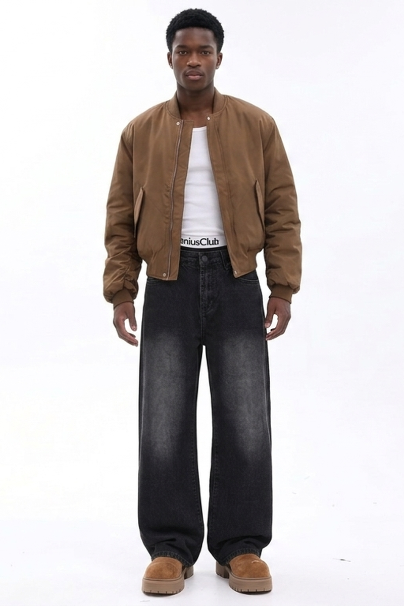 Men's Vintage Wash Loose Wide Leg Jeans