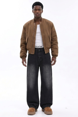 Men's Vintage Wash Loose Wide Leg Jeans