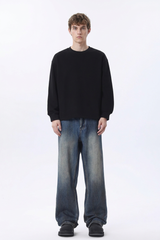 Men's Dirty Wash Relaxed Straight Leg Jeans