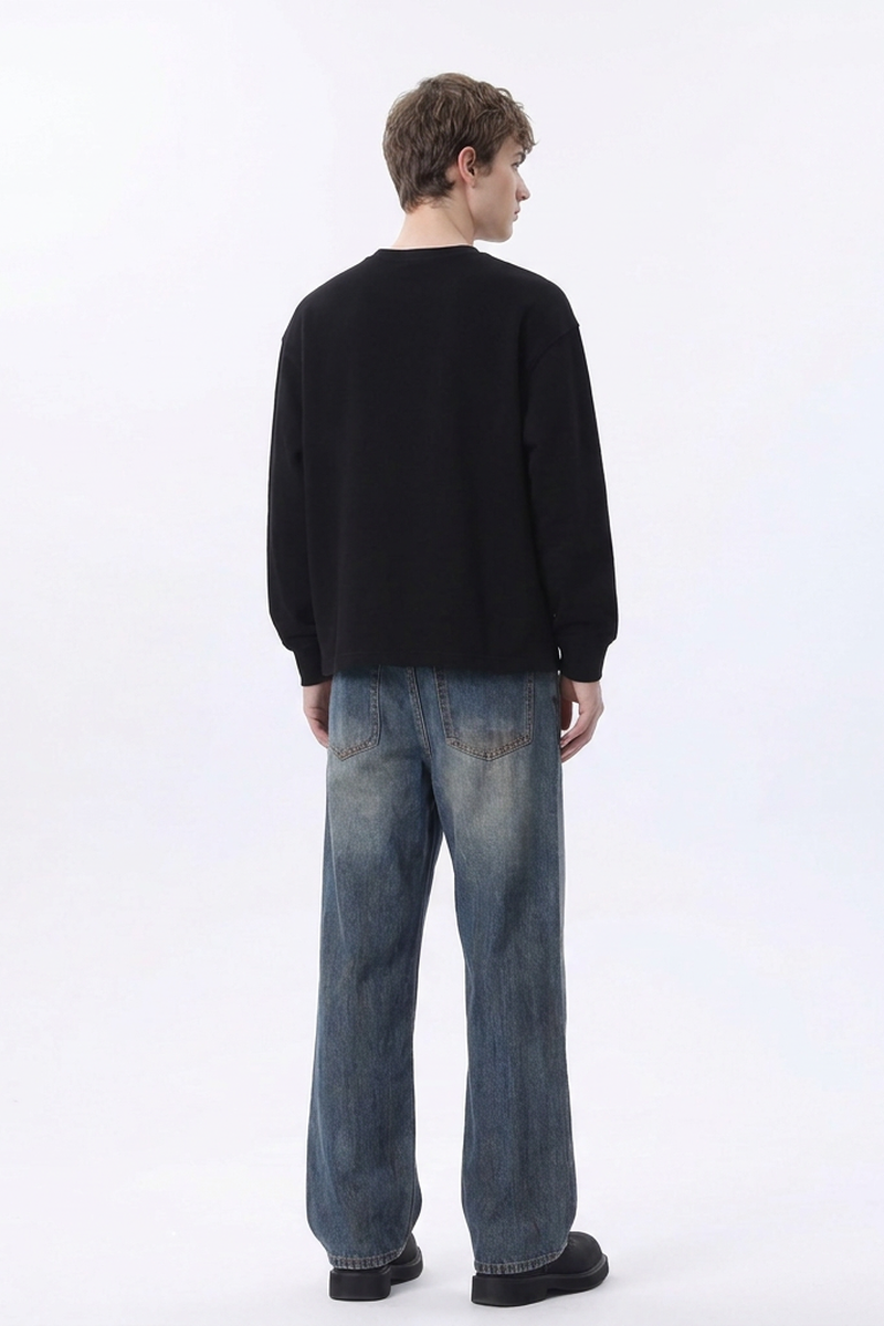 Men's Dirty Wash Relaxed Straight Leg Jeans