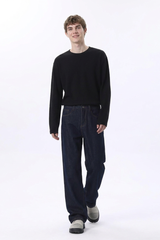 Men's Raw Denim Blue Relaxed Straight Leg Jeans