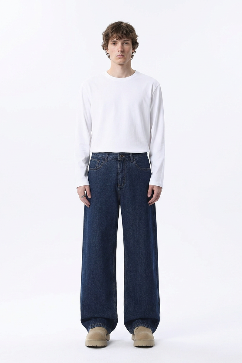 Men's Classic Drape Wide Leg Jeans