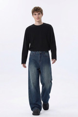 Men's Soft Drape Relaxed Wide Leg Jeans