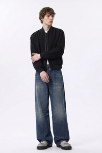 Men's 100% Cotton Classic Blue Loose Fit Wide Leg Jeans