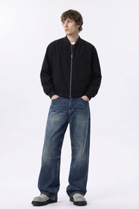 Men's 100% Cotton Classic Blue Loose Fit Wide Leg Jeans