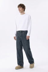 Men's 100% Cotton Vintage Relaxed-Fit Wide Leg Jeans