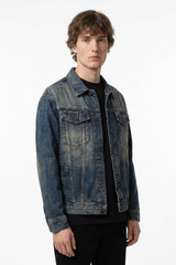 Men's Fall 100% Cotton Vintage Dirty Wash Denim Jacket