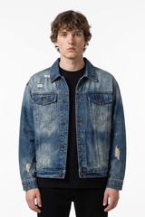 Men's 100% Cotton Vintage Wash Denim Jacket