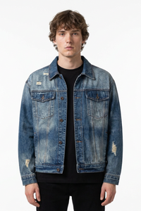 Men's 100% Cotton Vintage Wash Denim Jacket