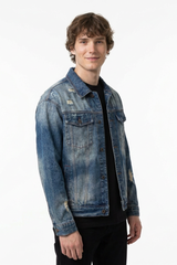 Men's 100% Cotton Vintage Wash Denim Jacket