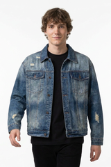 Men's 100% Cotton Vintage Wash Denim Jacket