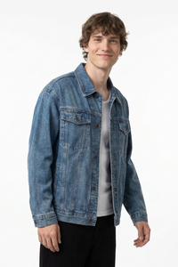 Men's Fall 100% Cotton Classic Wash Denim Trucker Jacket