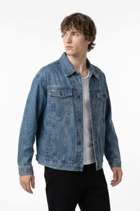 Men's Fall 100% Cotton Classic Wash Denim Trucker Jacket