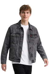 Men's Classic Black Grey Denim Jacket
