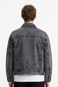 Men's Classic Black Grey Denim Jacket