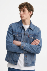 Men's Classic Washed Blue Denim Jacket