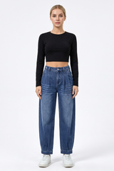 Women's High-Waisted Relaxed Tapered Jeans