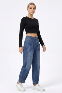 Women's High-Waisted Relaxed Tapered Jeans