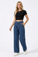 Women's High-Waisted Straight -Leg Jeans