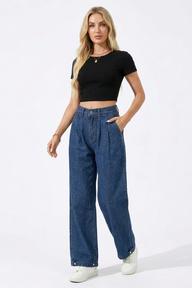 Women's High-Waisted Straight -Leg Jeans